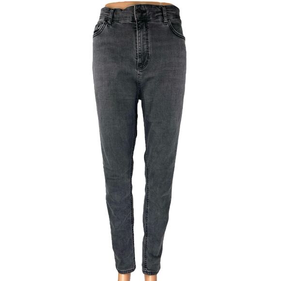 Per Una Denim Women's Black High Waisted Skinny Fit Denim Jeans Pants Size 14 - Picture 1 of 5